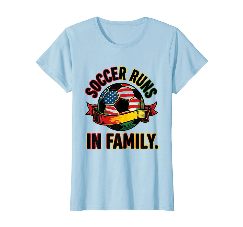 Soccer Runs Family American Flag T-Shirt - Fun Novelty Design Unisex - T-Shirt, Sweatshirt, Hoodie