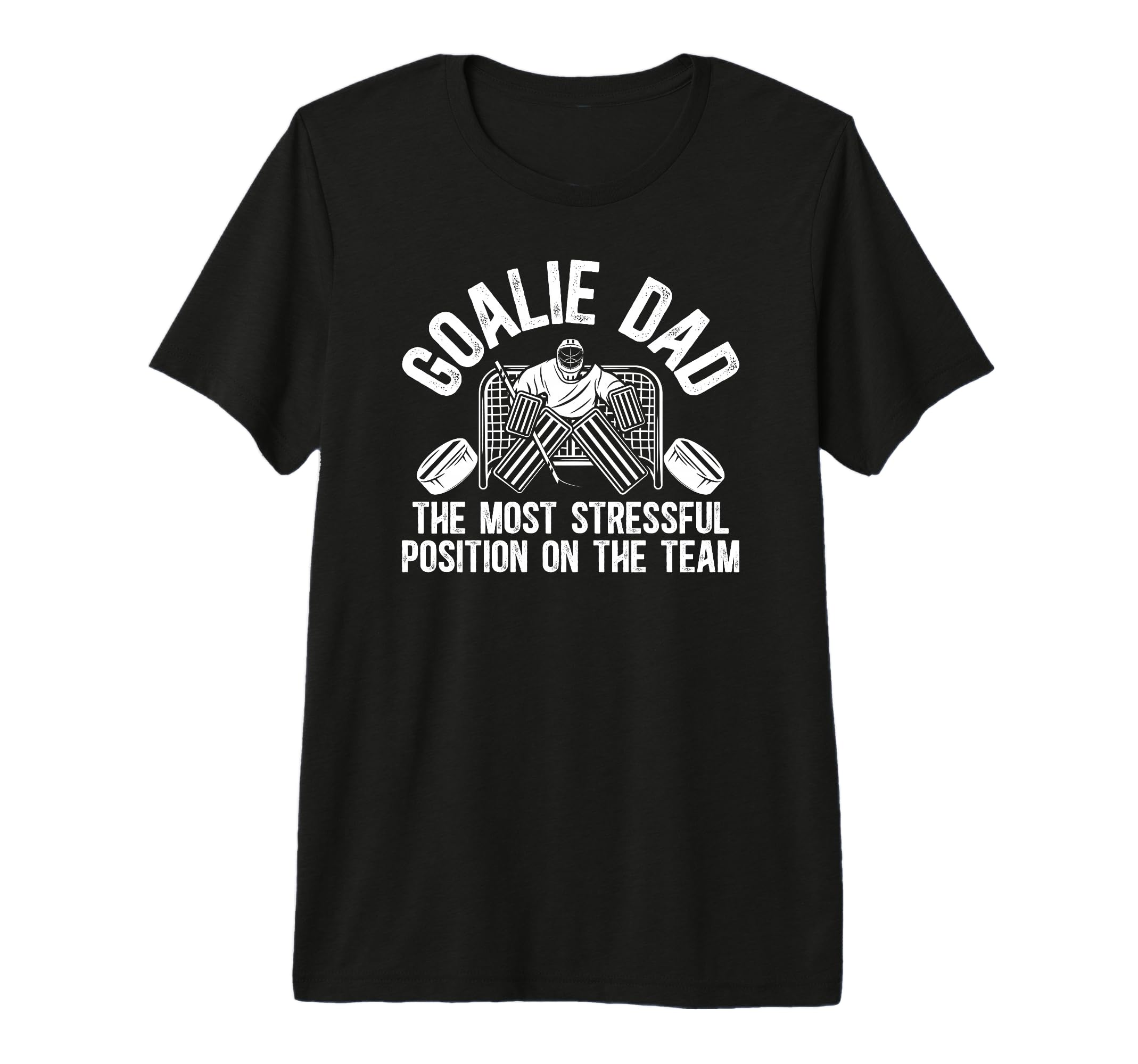 Mens Funny Hockey Goalie Dad Hockey T-Shirt - Unique Graphic Men Women - T-Shirt, Sweatshirt, Hoodie