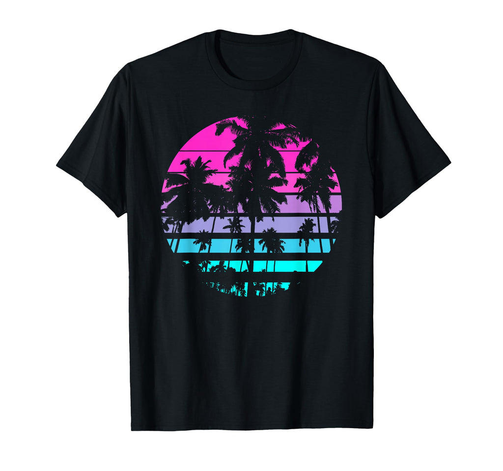 Eighties 80S 90S Beach Palm Trees T-Shirt - Novelty Apparel Men Women - T-Shirt, Sweatshirt, Hoodie