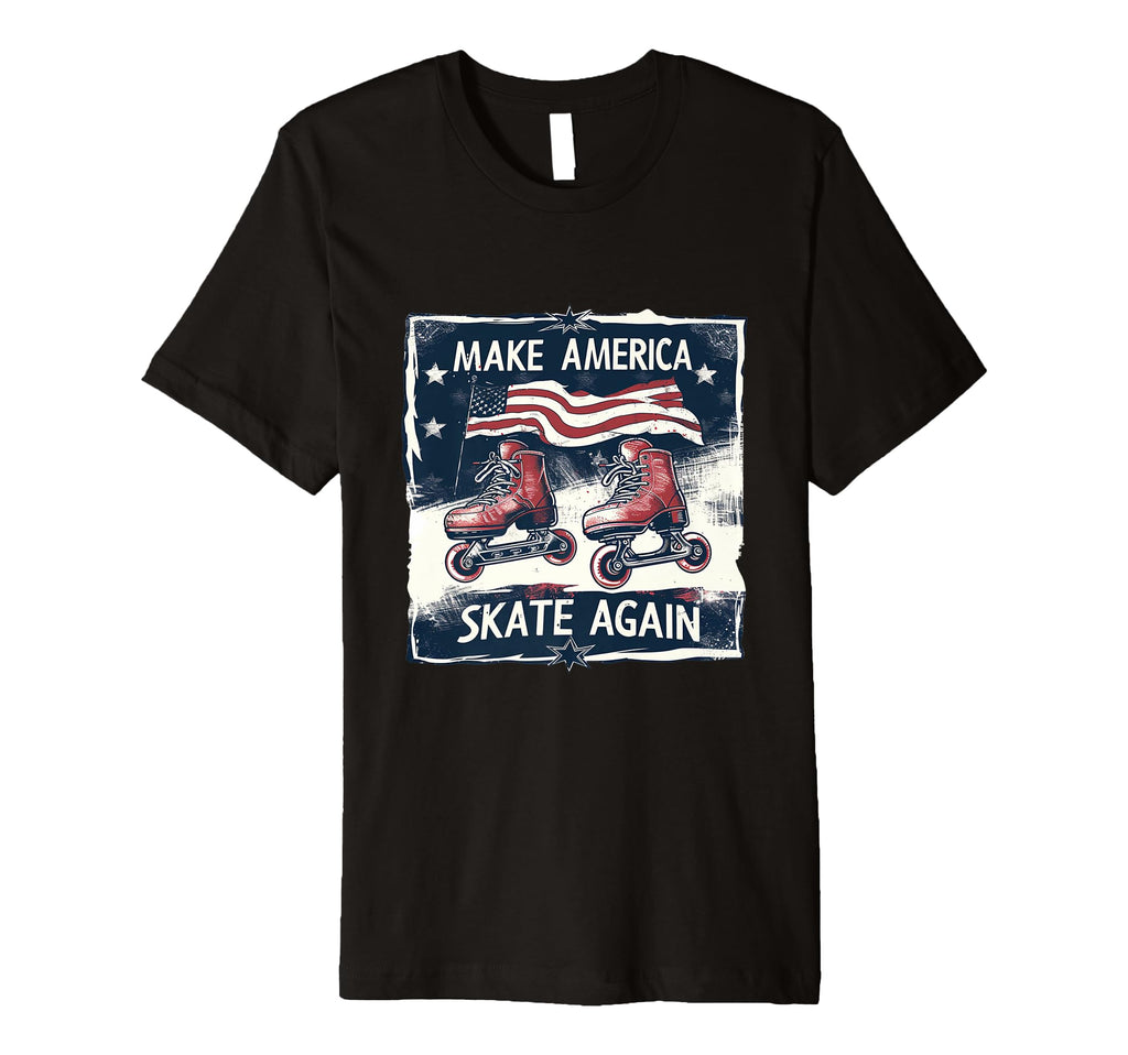 Funny Rollerskating Make America Skate T-Shirt - Aesthetic Graphic Unisex - T-Shirt, Sweatshirt, Hoodie