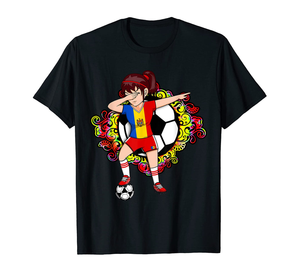 Dabbing Soccer Moldova Jersey Floral T-Shirt - Streetwear Style Men Women - T-Shirt, Sweatshirt, Hoodie