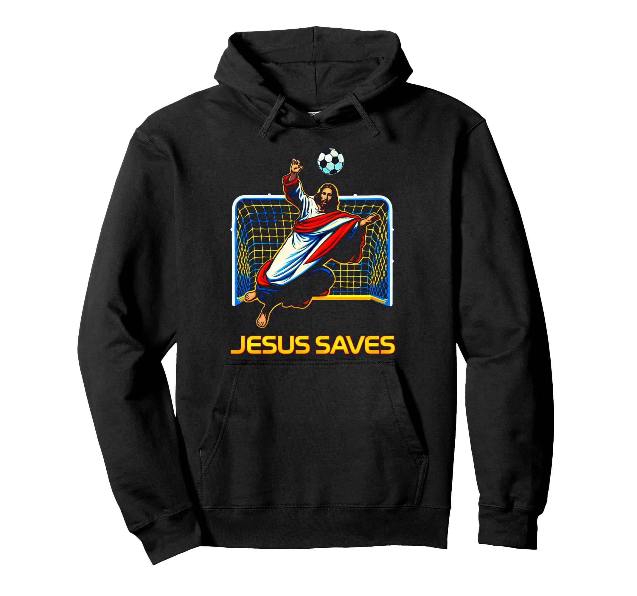 Jesus Saves Soccer Goalie Christian Faith Hoodie - Custom Art Print Unisex - T-Shirt, Sweatshirt, Hoodie