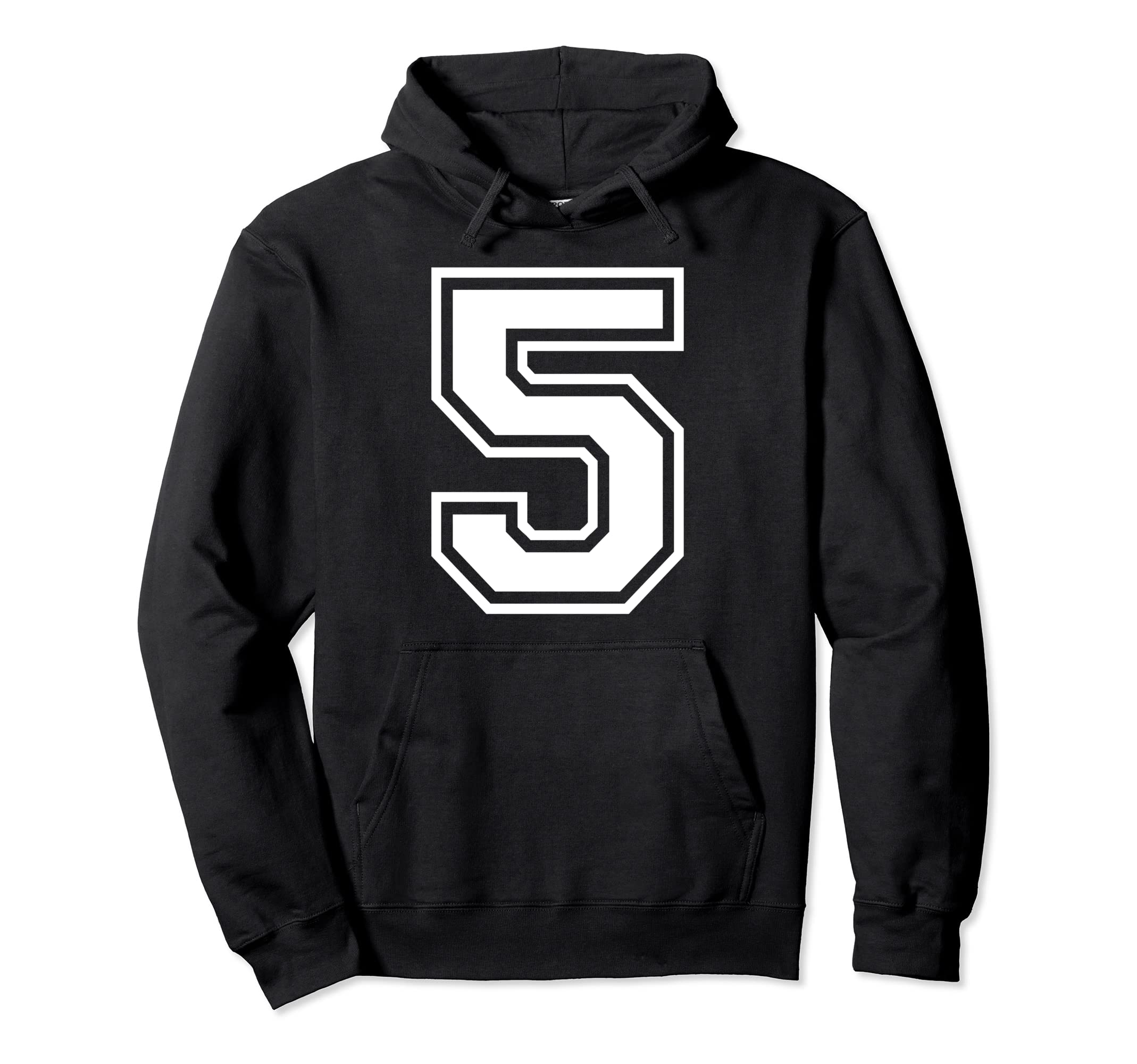 Number Sports 5 Varsity College Team Hoodie - Custom Art Print for Adults - T-Shirt, Sweatshirt, Hoodie