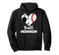 Ball Mommom Heart Funny Soccer Baseball Hoodie - Minimalist Print Unisex - T-Shirt, Sweatshirt, Hoodie