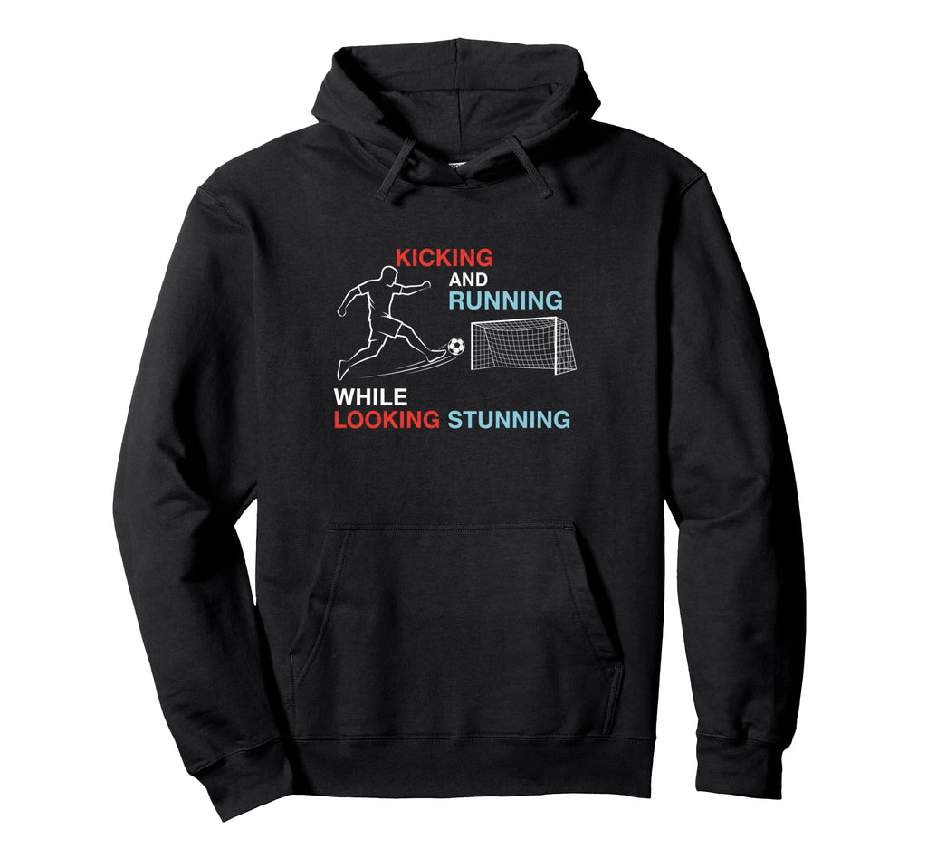 Soccer Kicking And Running While Hoodie - Custom Art Print for Adults - T-Shirt, Sweatshirt, Hoodie