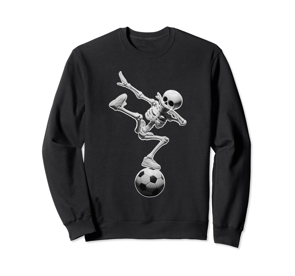 Dabbing Skeleton Soccer Spooky Sweatshirt - Graphic Print for Adults - T-Shirt, Sweatshirt, Hoodie