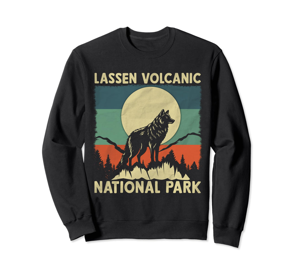 Wolf Lassen Volcanic National Park Sweatshirt - Graphic Print Men Women - T-Shirt, Sweatshirt, Hoodie