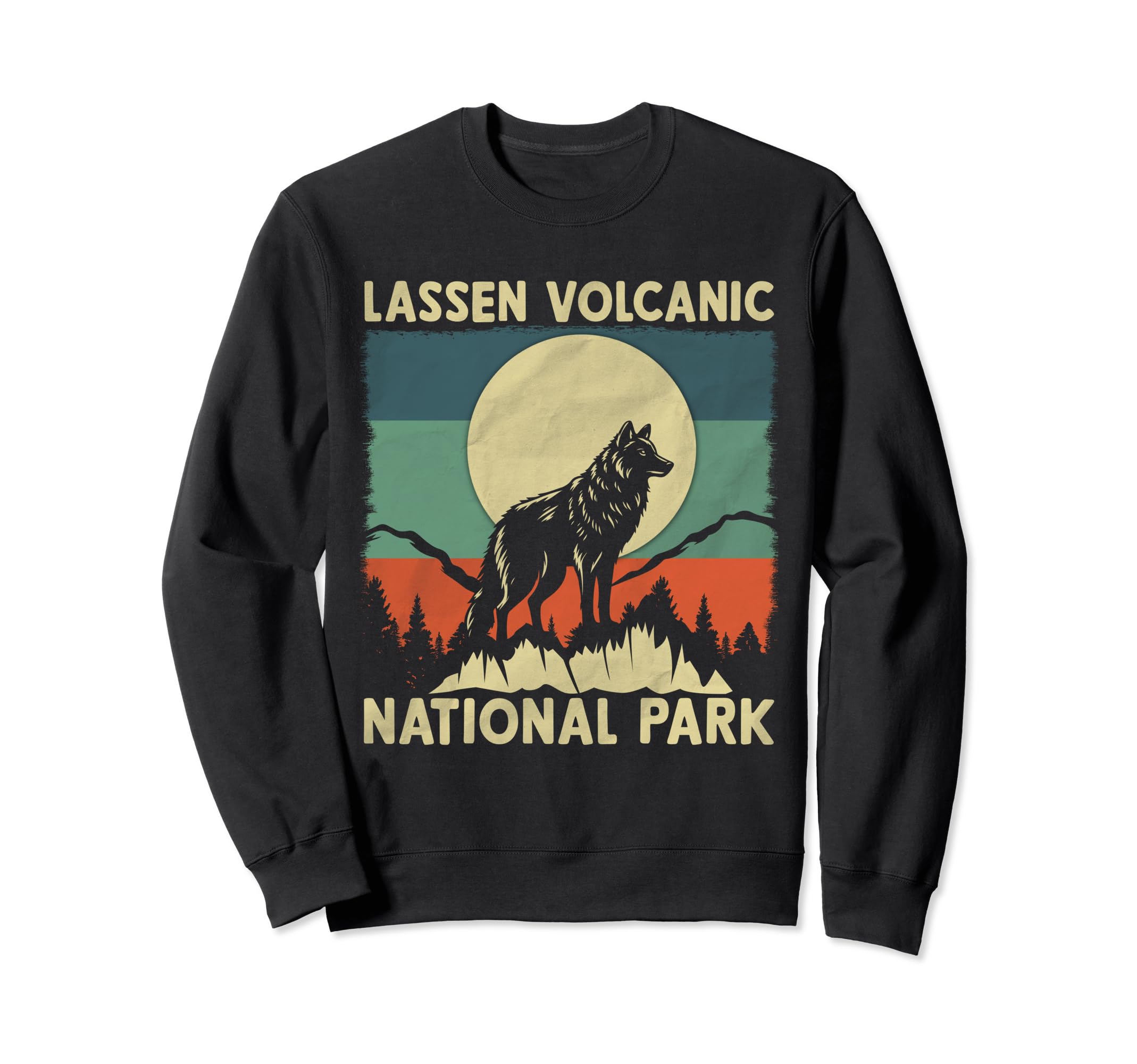 Wolf Lassen Volcanic National Park Sweatshirt - Graphic Print Men Women - T-Shirt, Sweatshirt, Hoodie