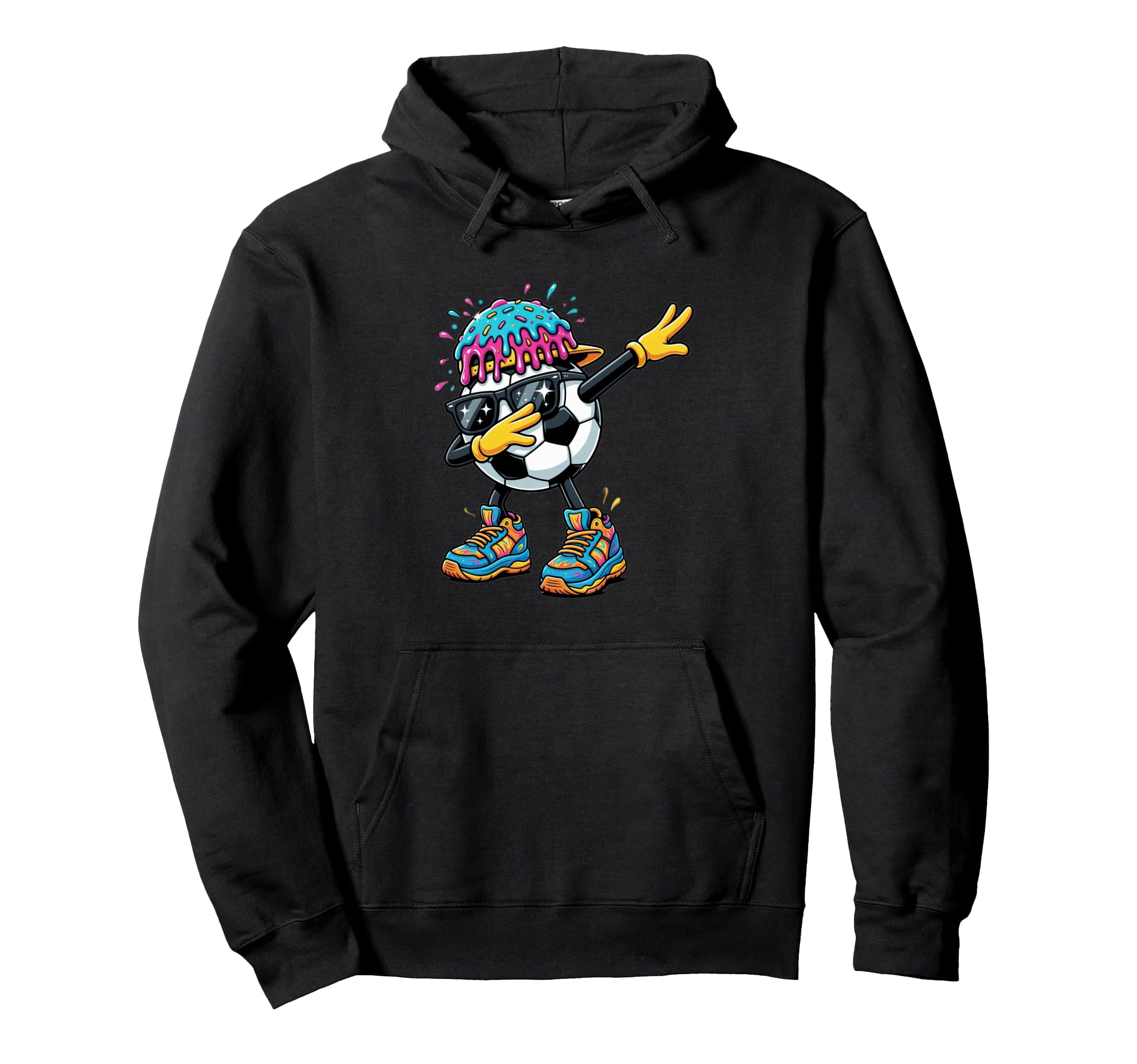 Funny Soccer Ball Dabbing Character Hoodie - Streetwear Style Unisex - T-Shirt, Sweatshirt, Hoodie