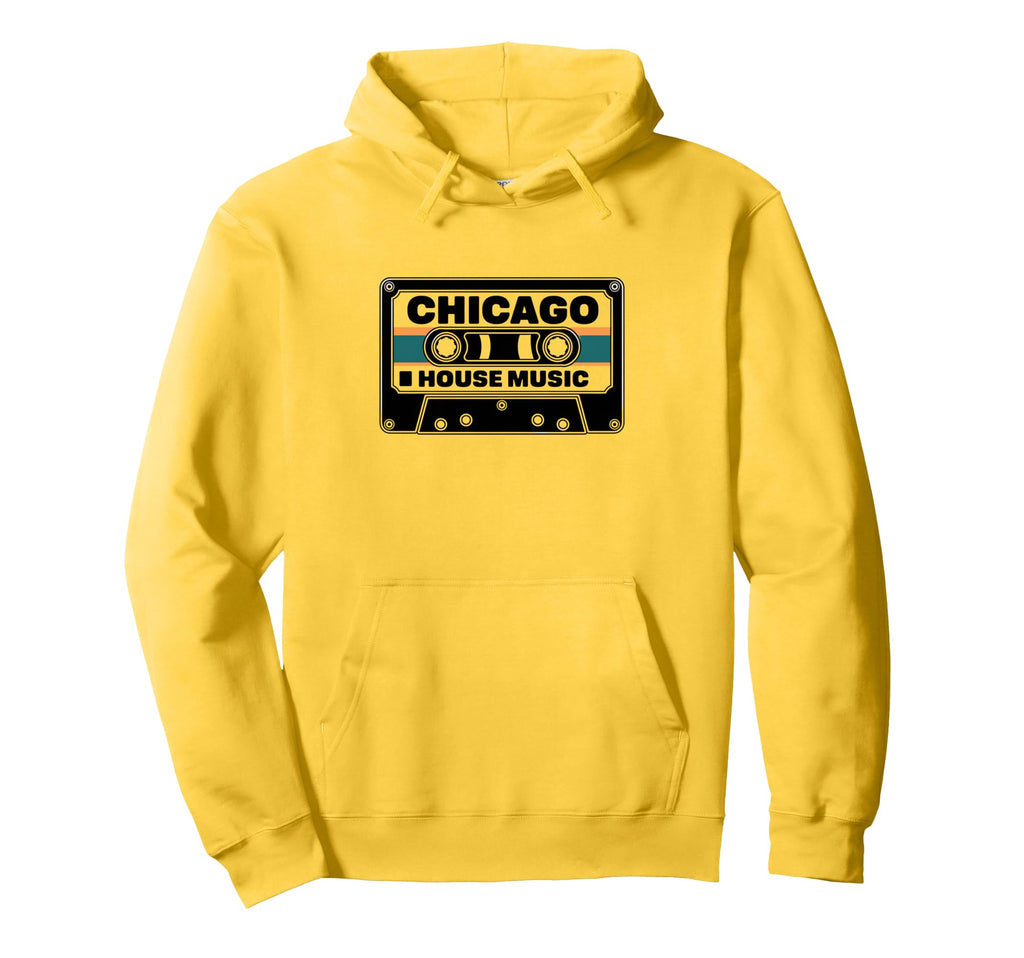Chicago House Music 80S 90S Cassette Tape Hoodie - Graphic Print for Adults - T-Shirt, Sweatshirt, Hoodie
