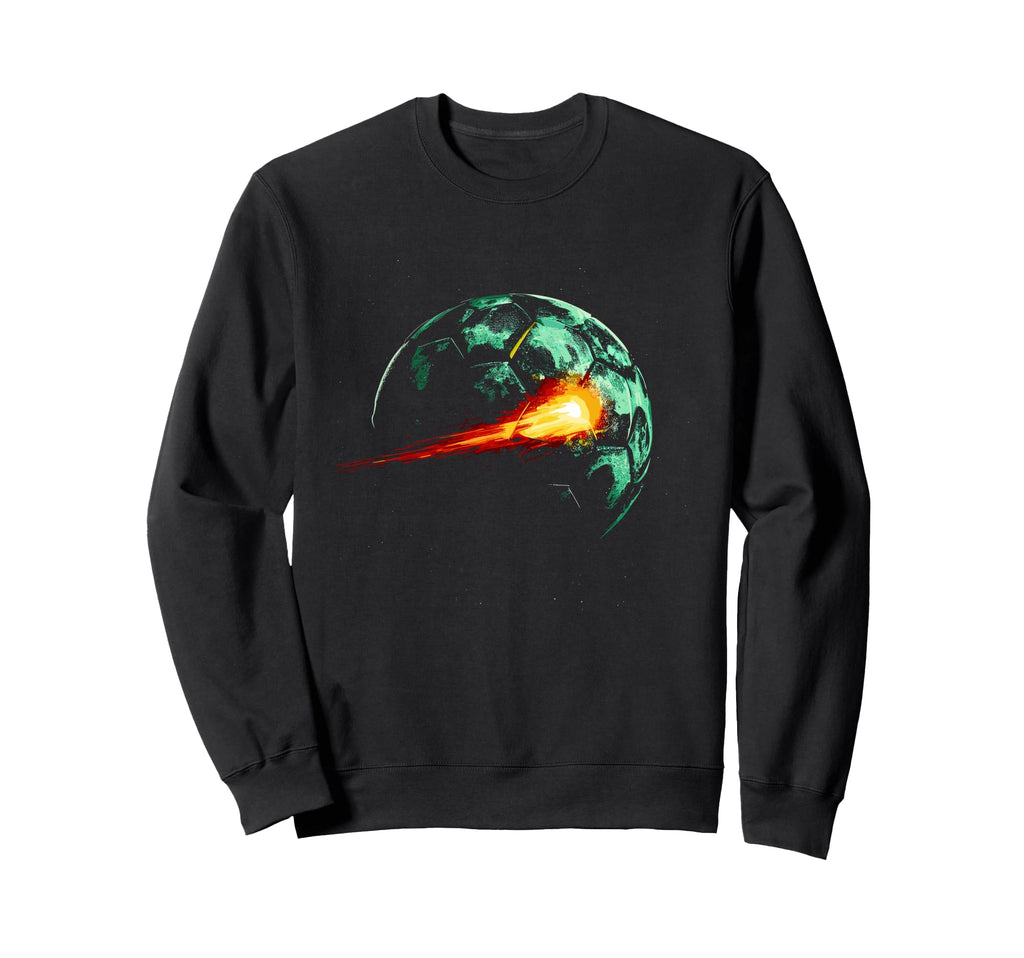 Blazing Soccer Ball Planet Sweatshirt - Casual Everyday Wear Men Women - T-Shirt, Sweatshirt, Hoodie