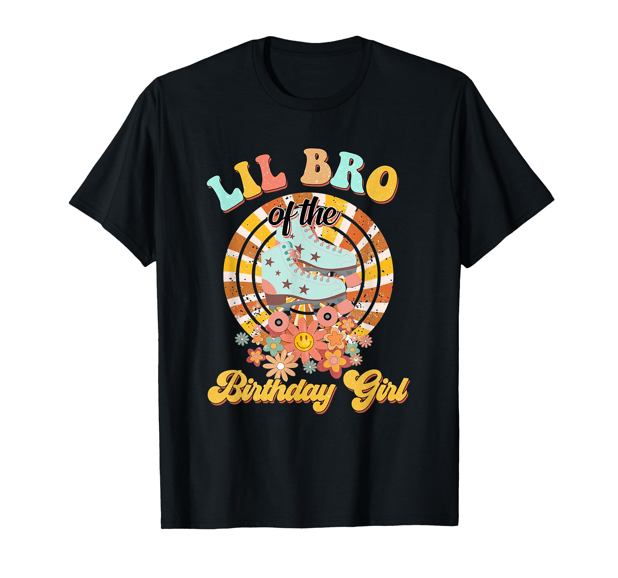 Lil Bro Birthday Rolling Skate Groovy Bday T-Shirt - Trendy Graphic Unisex - T-Shirt, Sweatshirt, Hoodie