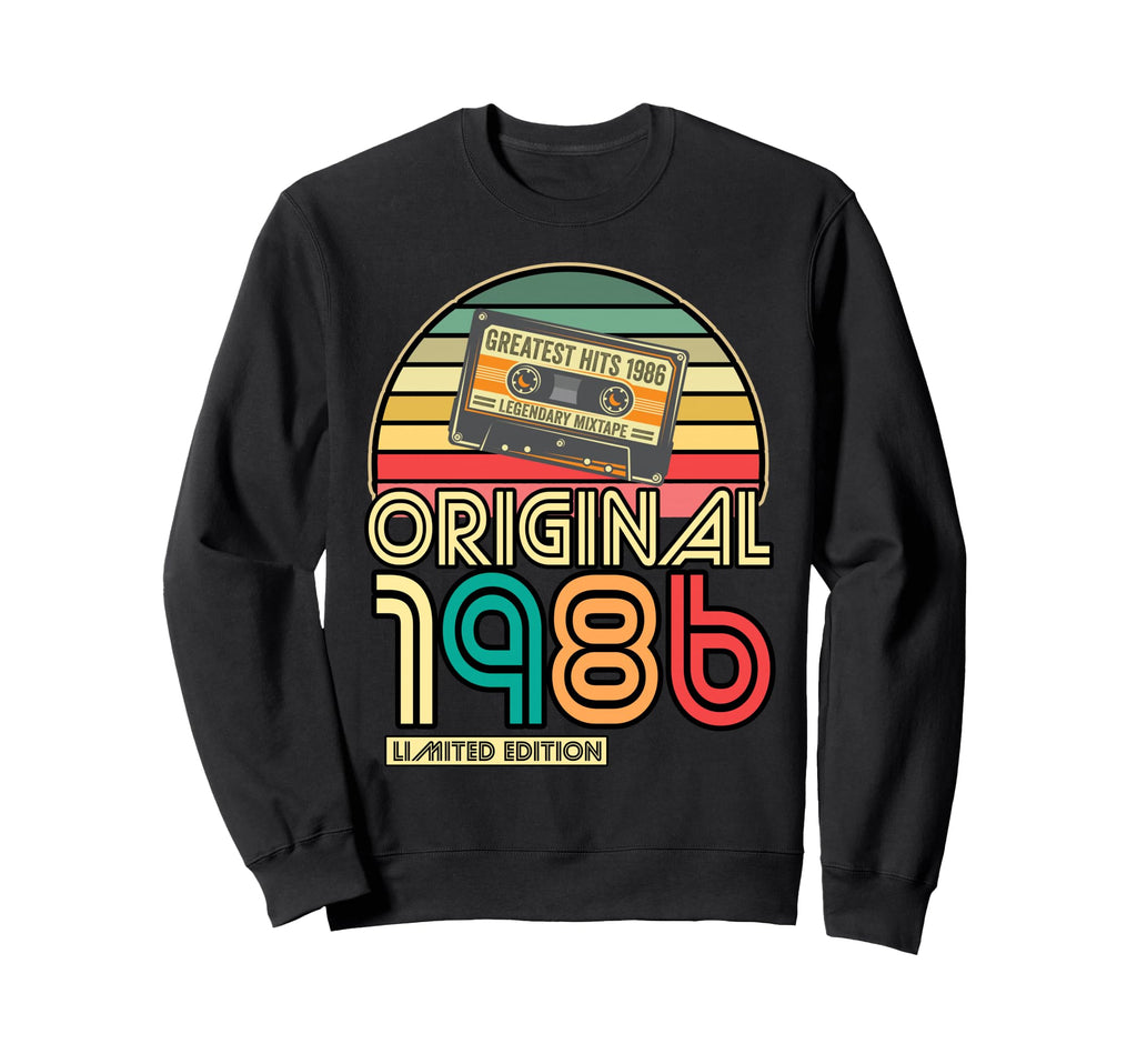 Original 1986 Cassette Mixtape Sweatshirt - Custom Art Print for Adults - T-Shirt, Sweatshirt, Hoodie