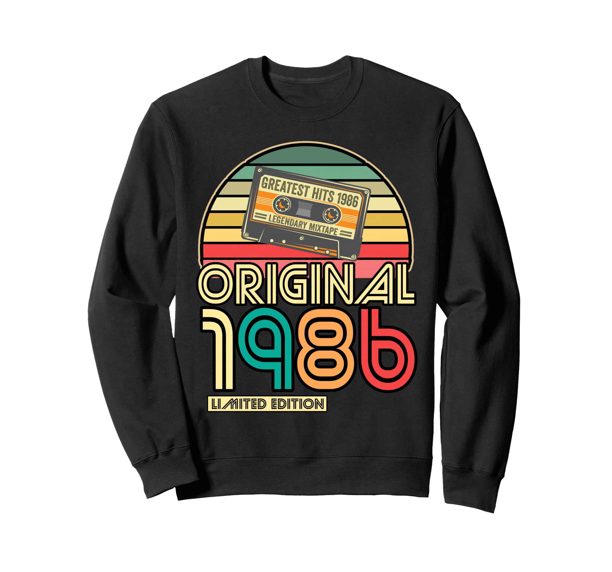 Original 1986 Cassette Mixtape Sweatshirt - Custom Art Print for Adults - T-Shirt, Sweatshirt, Hoodie