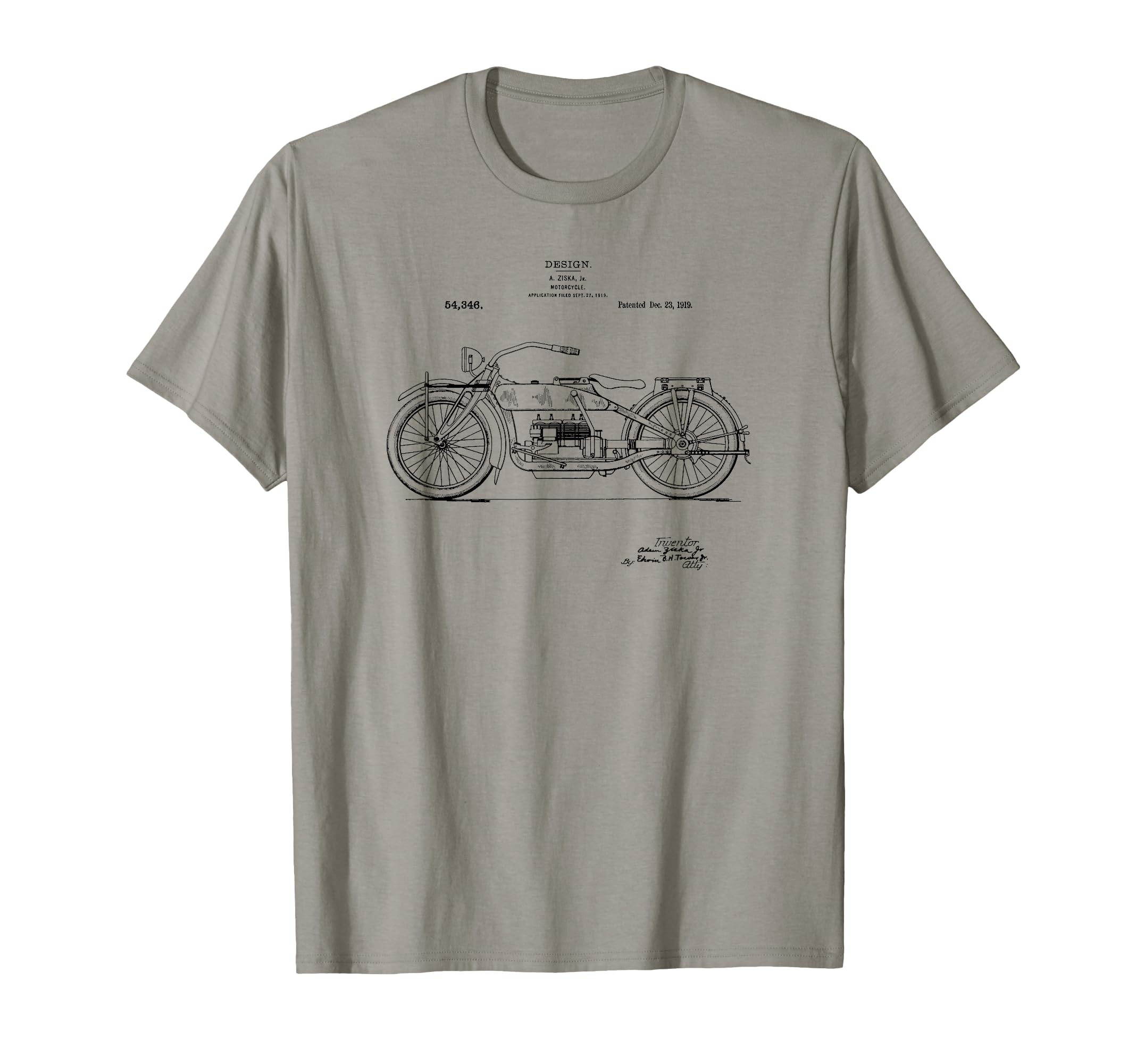 Patent 1919 Motorcycle T-Shirt - Minimalist Print Unisex - T-Shirt, Sweatshirt, Hoodie