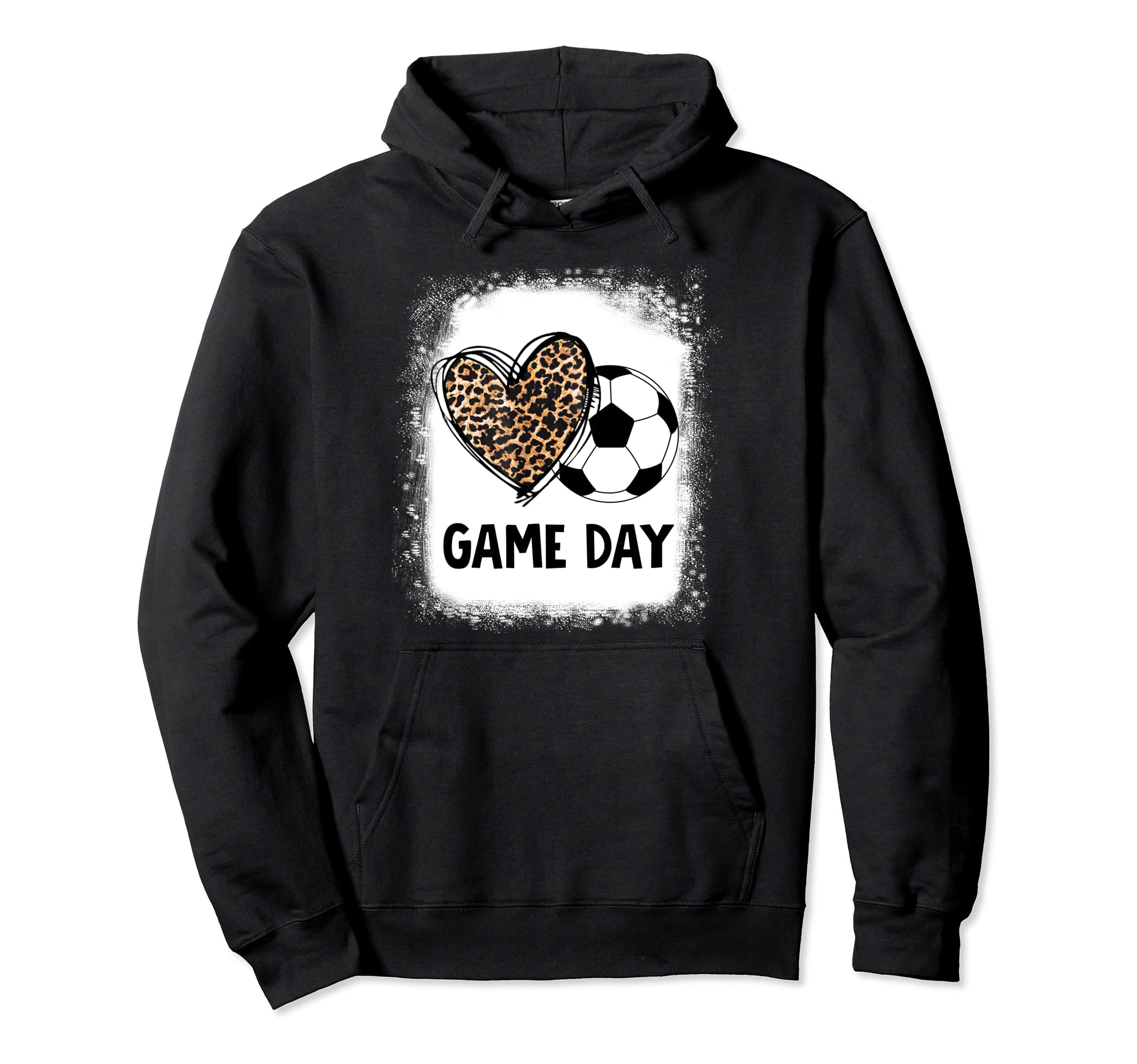 Game Day Soccer Decorations Leopard Hoodie - Custom Art Print for Adults - T-Shirt, Sweatshirt, Hoodie