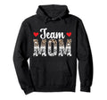 Team Mom Leopard Soccer Team Mom Hoodie - Minimalist Print for Adults - T-Shirt, Sweatshirt, Hoodie