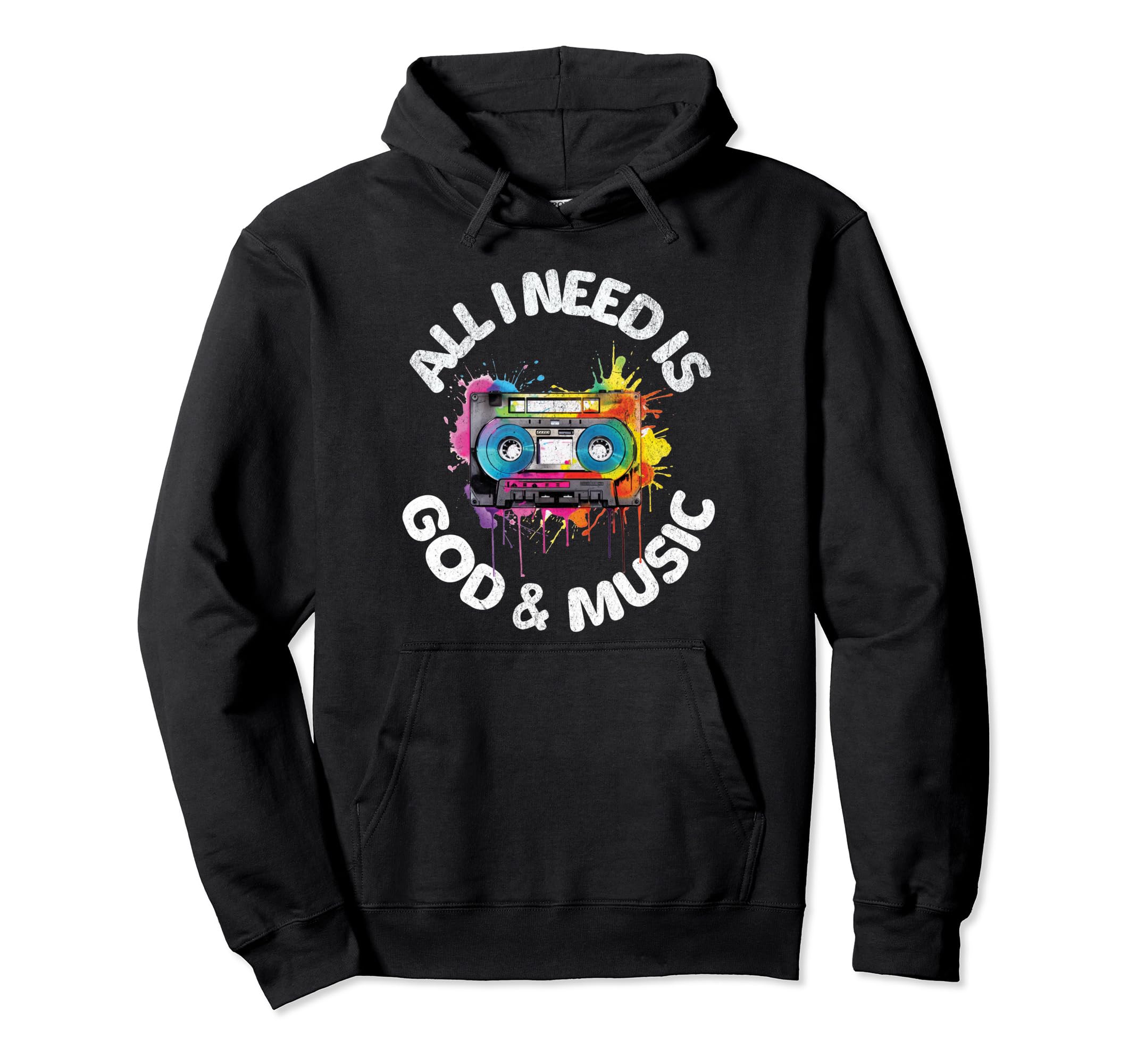 God Music Cassette Tape Boombox Faith Hoodie - Trendy Graphic Men Women - T-Shirt, Sweatshirt, Hoodie