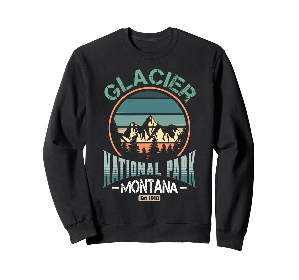 Glacier National Park Montana 1910 Sweatshirt - Minimalist Print Men Women - T-Shirt, Sweatshirt, Hoodie