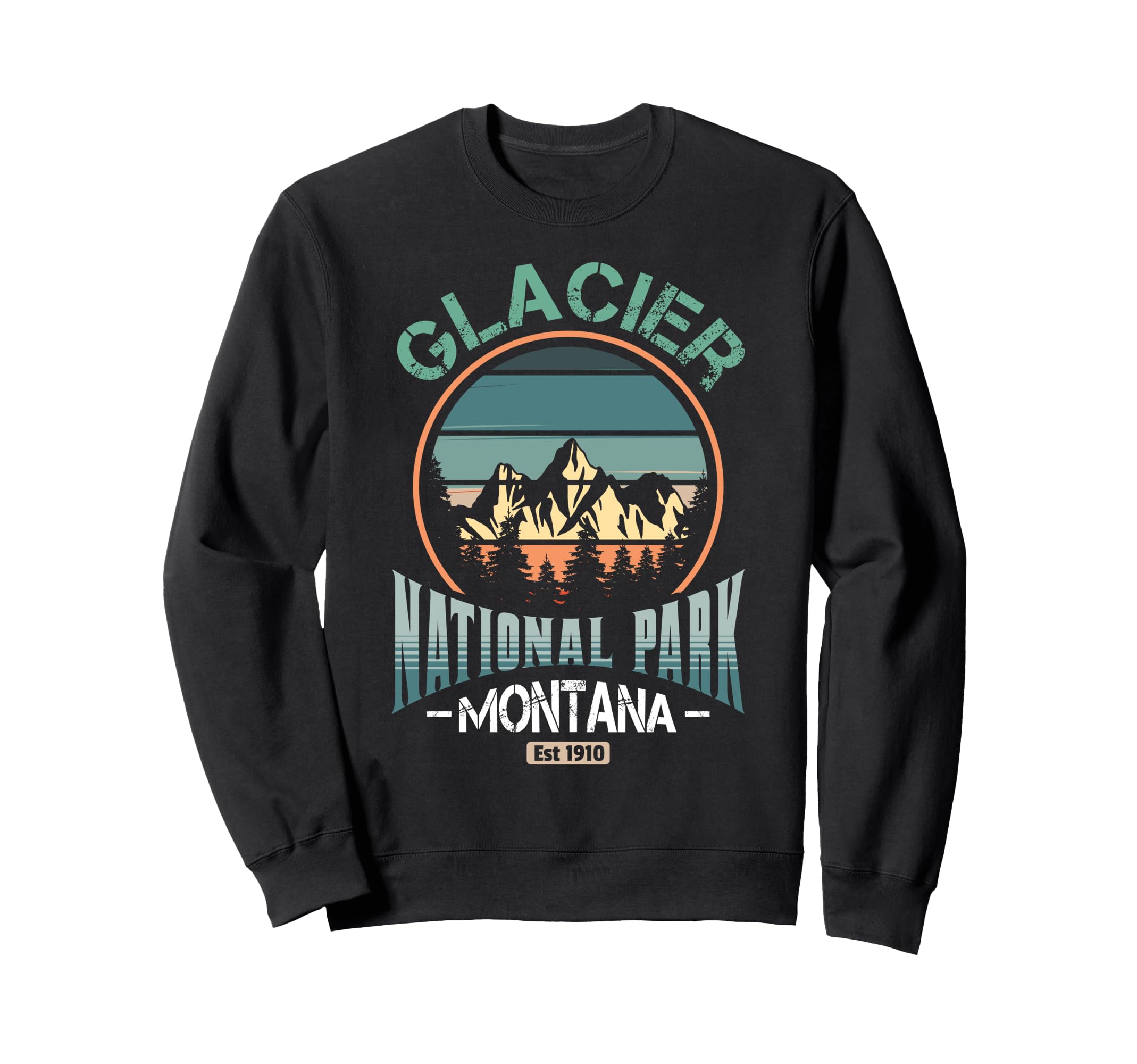 Glacier National Park Montana 1910 Sweatshirt - Minimalist Print Men Women - T-Shirt, Sweatshirt, Hoodie