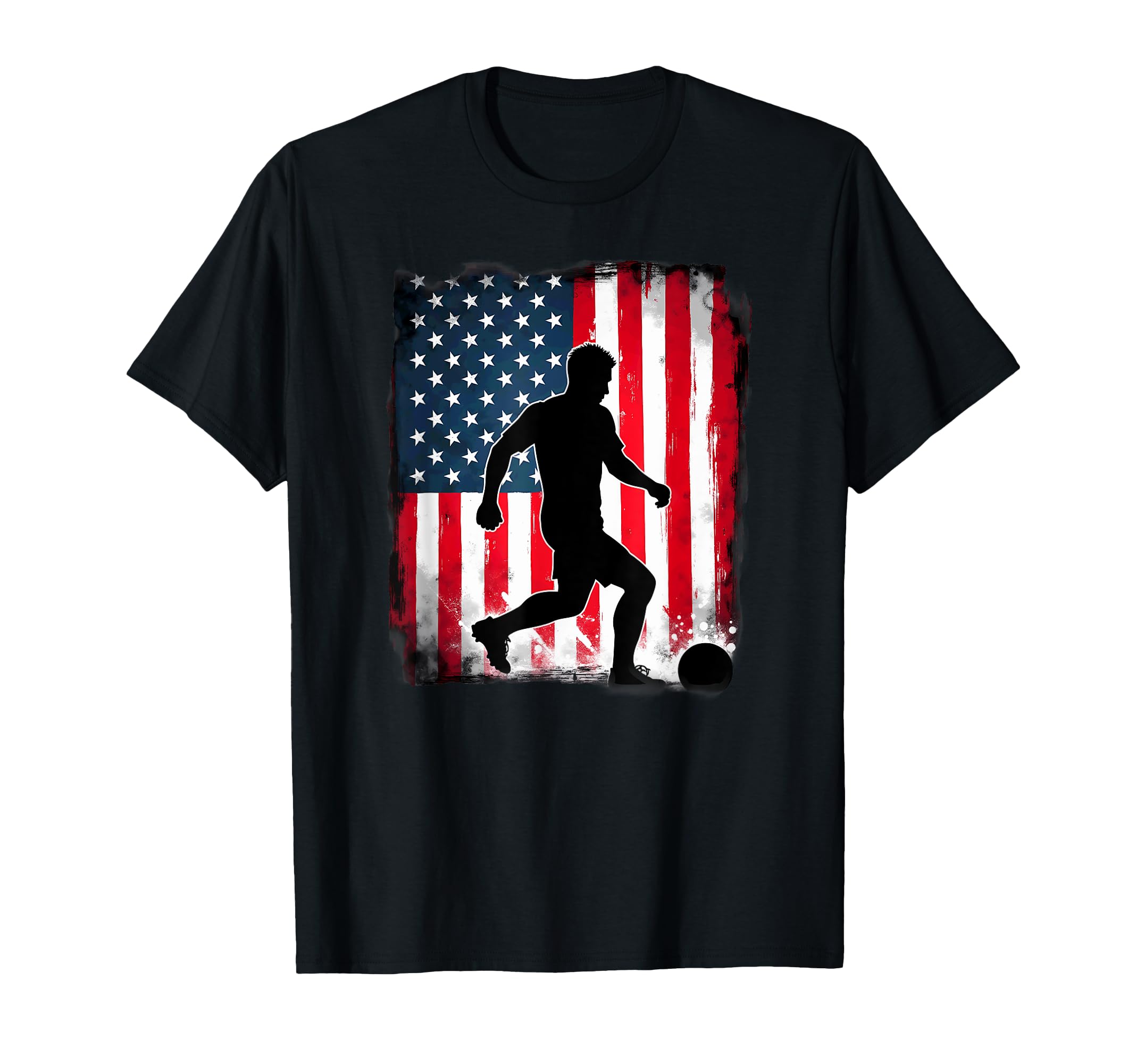 American Flag Soccer Player T-Shirt - Trendy Graphic for Adults - T-Shirt, Sweatshirt, Hoodie