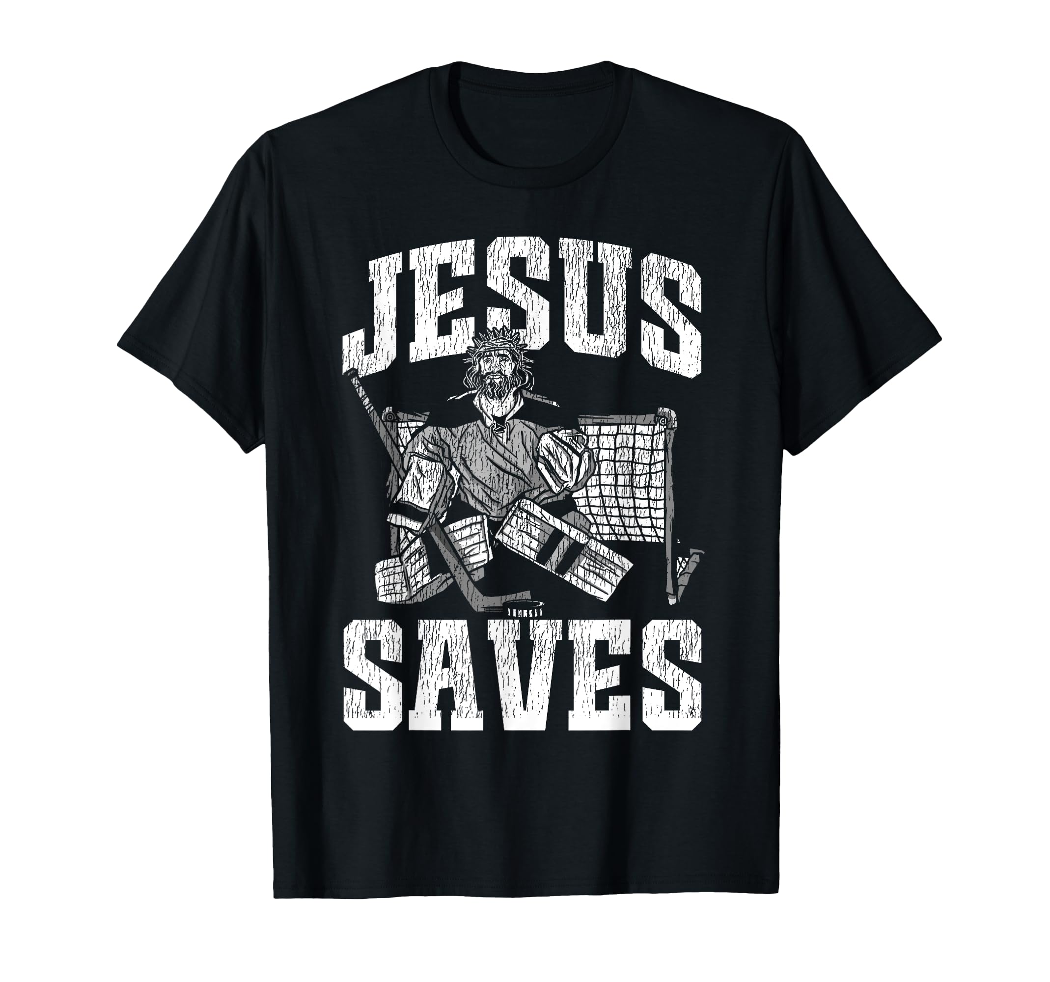 Ice Hockey Goalie Goalkeeper Jesus T-Shirt - Trendy Graphic for Adults - T-Shirt, Sweatshirt, Hoodie