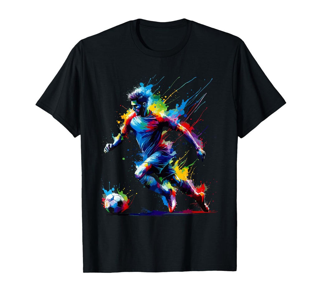 Colorful Splash Art Soccer Sport T-Shirt - Streetwear Style for Adults - T-Shirt, Sweatshirt, Hoodie