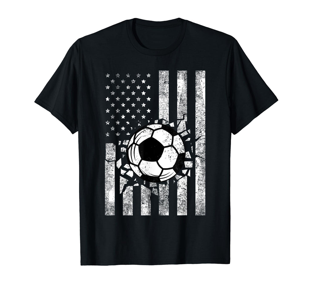Soccer Usa Flag Funny American Distressed T-Shirt - Trendy Graphic Unisex - T-Shirt, Sweatshirt, Hoodie