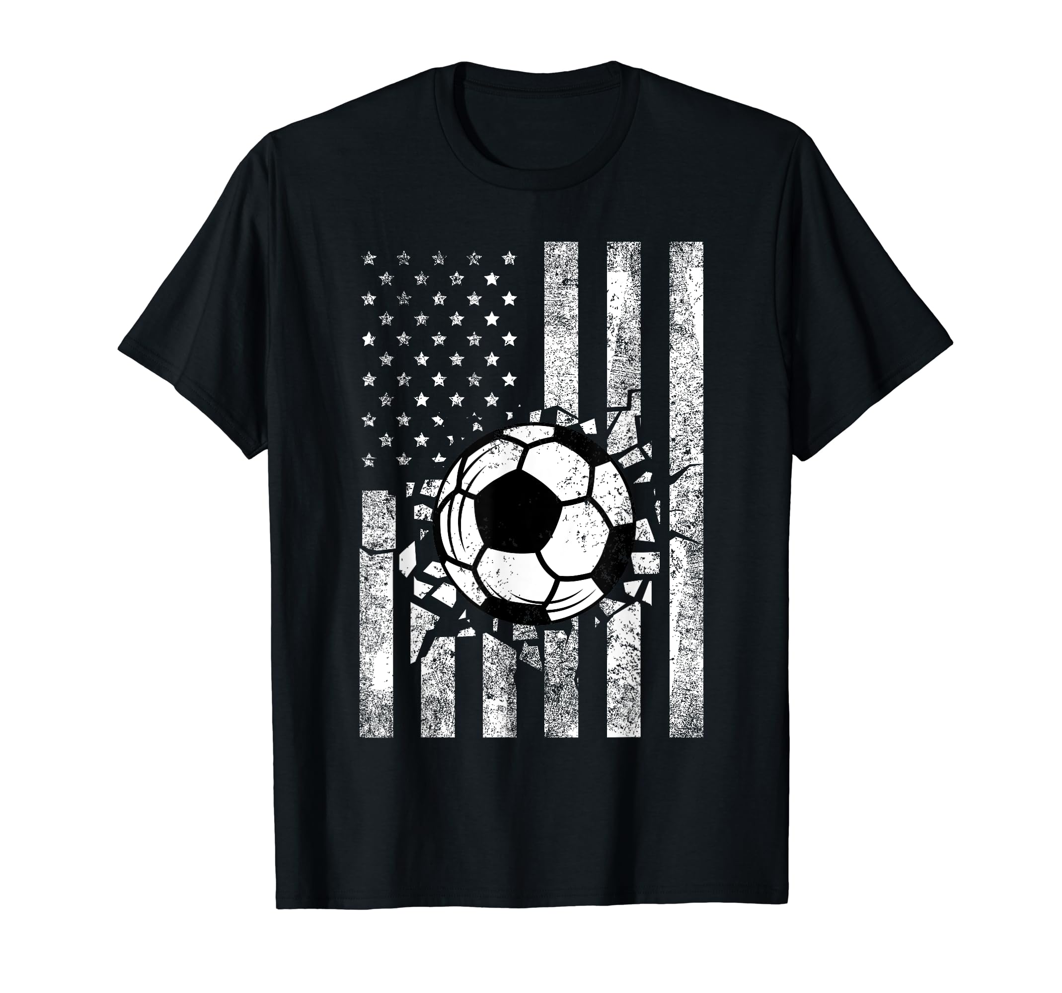 Soccer Usa Flag Funny American Distressed T-Shirt - Trendy Graphic Unisex - T-Shirt, Sweatshirt, Hoodie
