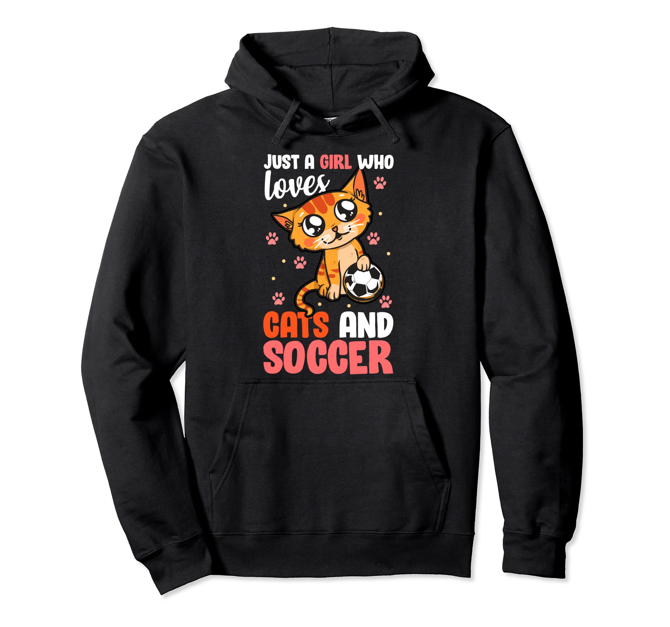 Just Who Loves Cats And Soccer Kitten Hoodie - Graphic Print Men Women - T-Shirt, Sweatshirt, Hoodie