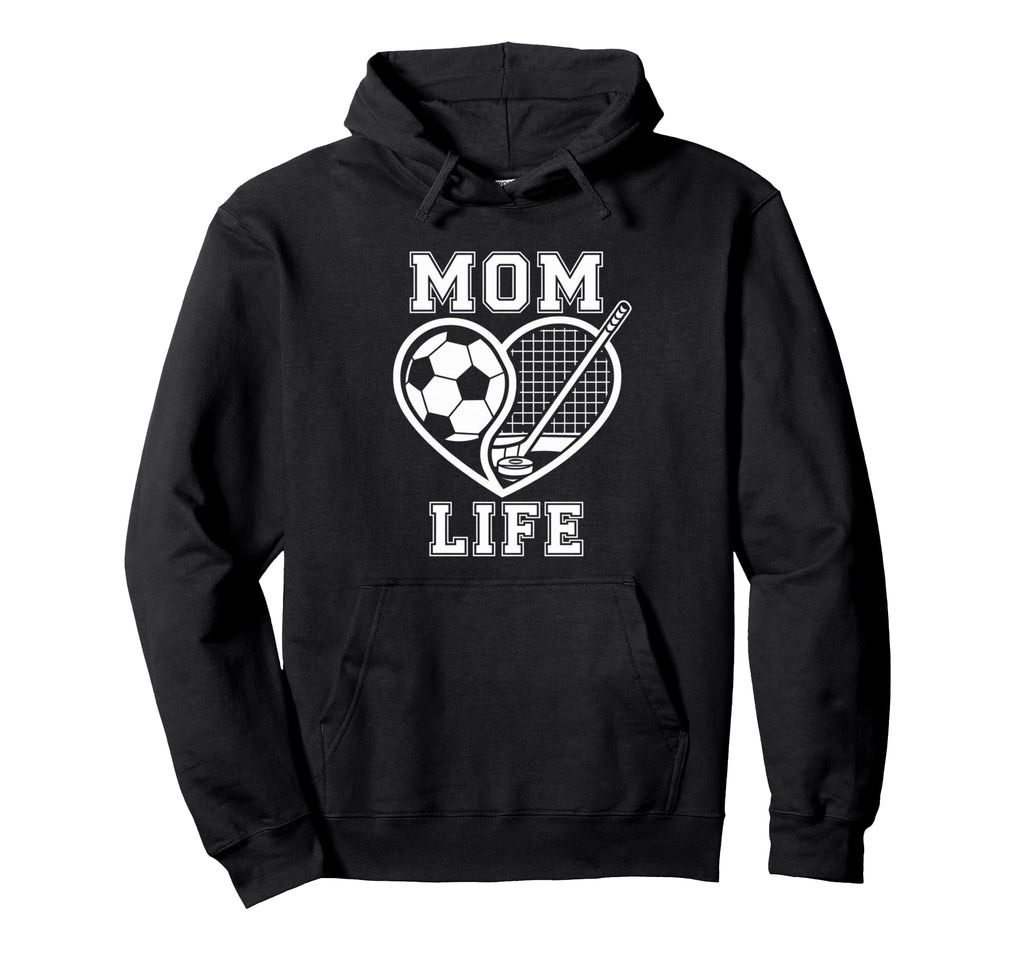 Mom Life Heart Funny Soccer Hoodie - Casual Everyday Wear for Adults - T-Shirt, Sweatshirt, Hoodie