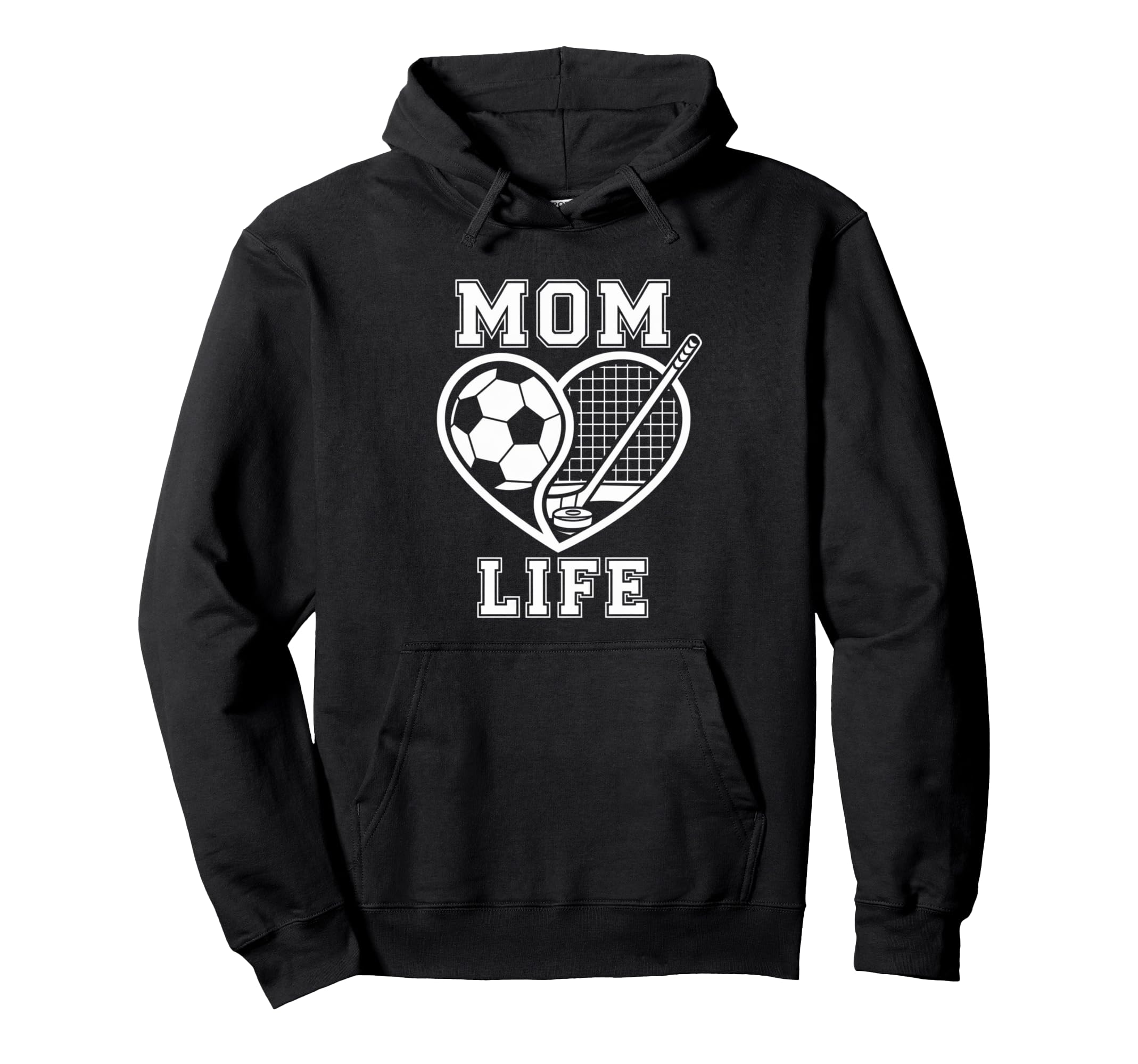 Mom Life Heart Funny Soccer Hoodie - Casual Everyday Wear for Adults - T-Shirt, Sweatshirt, Hoodie