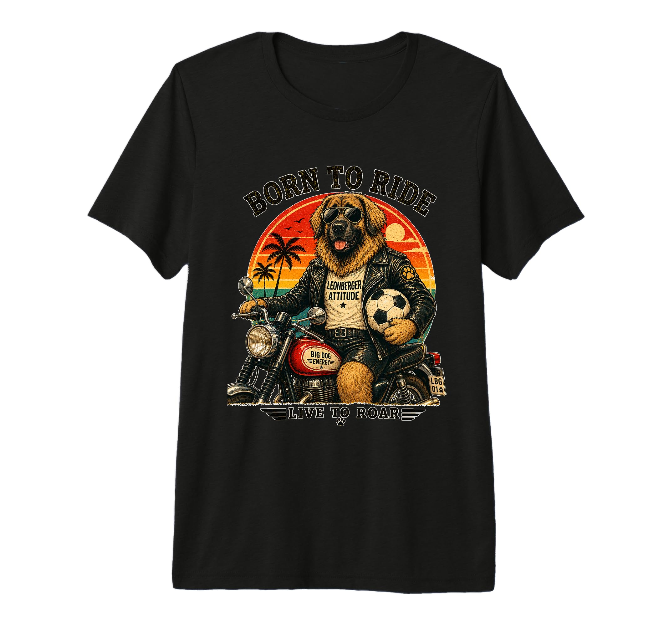 Leonberger Motorbike Love T-Shirt - Casual Everyday Wear for Adults - T-Shirt, Sweatshirt, Hoodie