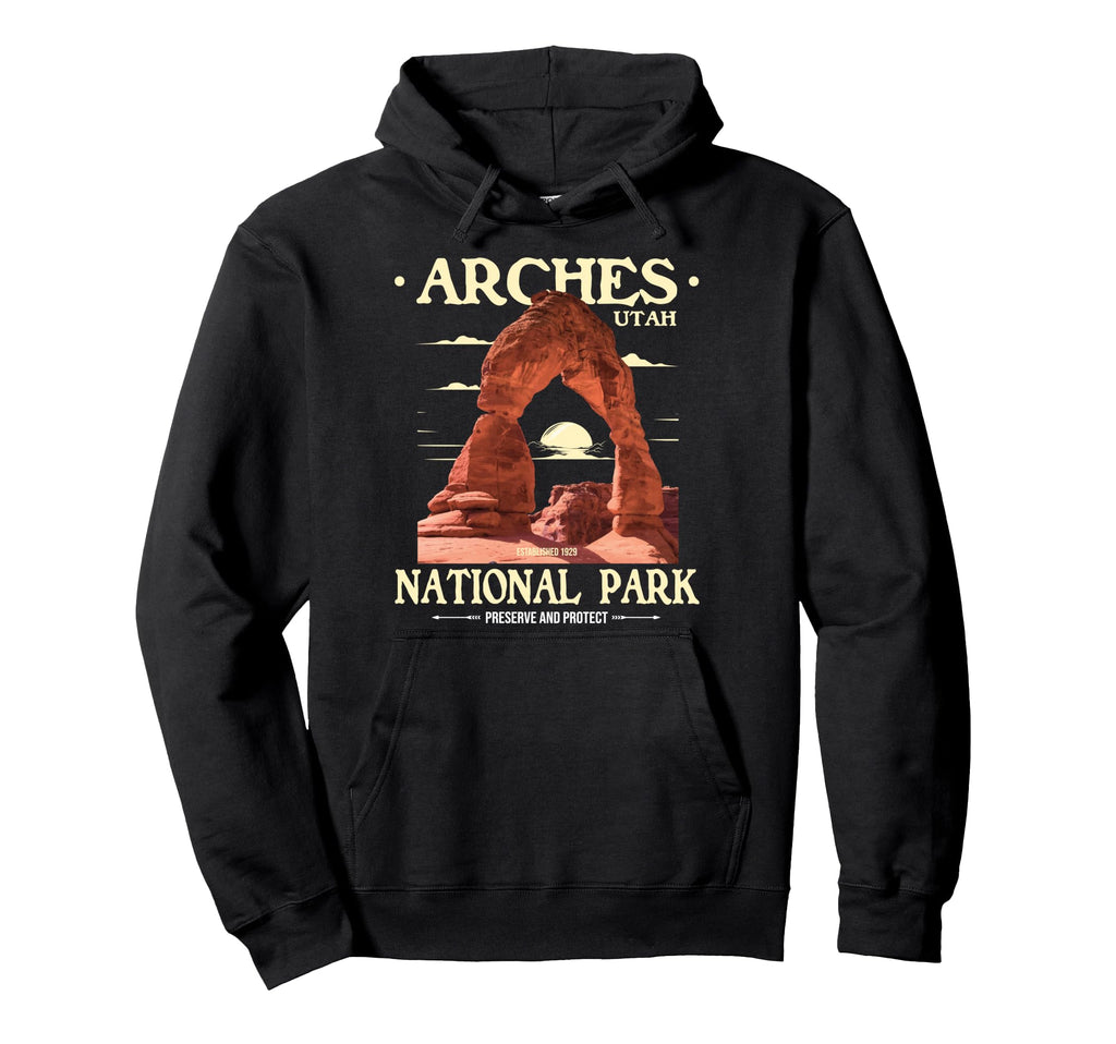 Arches National Park Hiking Camping Hoodie - Minimalist Print Men Women - T-Shirt, Sweatshirt, Hoodie