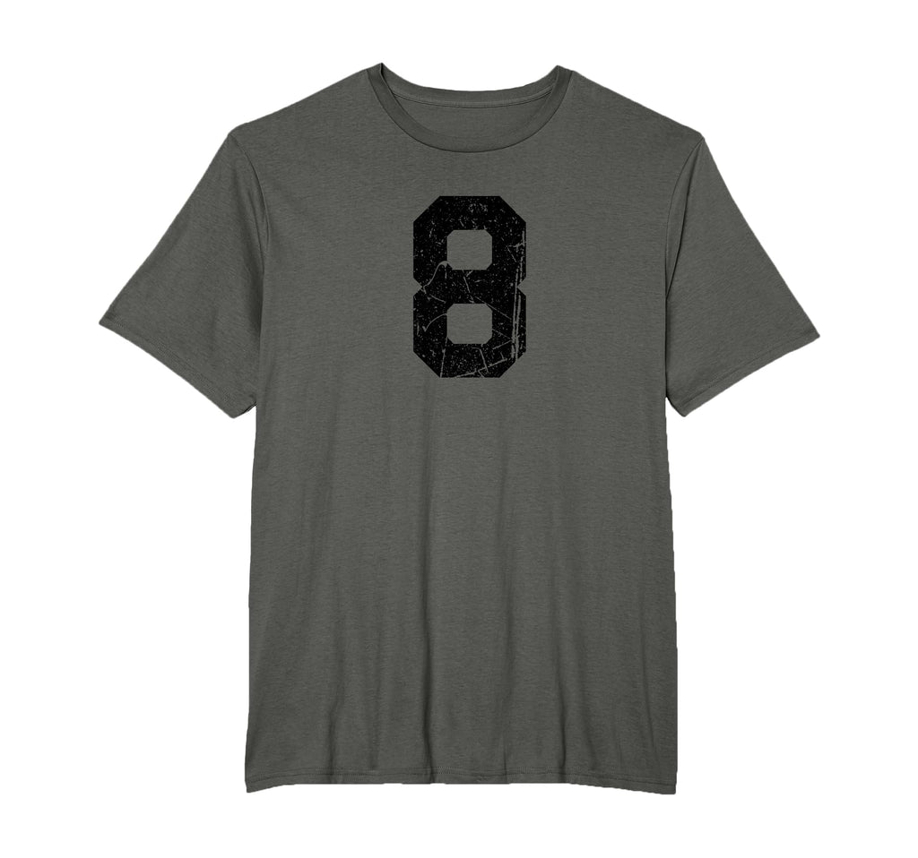 Distressed Number 8 Sport Black T-Shirt - Casual Everyday Wear Unisex - T-Shirt, Sweatshirt, Hoodie