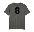 Distressed Number 8 Sport Black T-Shirt - Casual Everyday Wear Unisex - T-Shirt, Sweatshirt, Hoodie