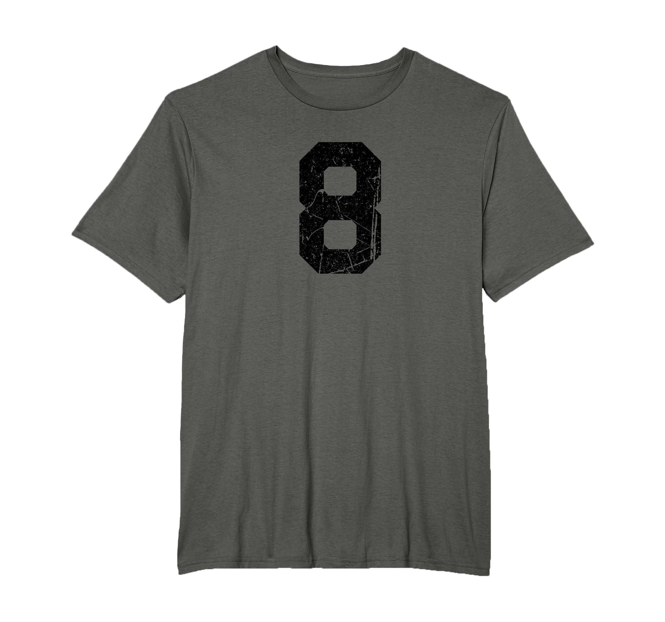 Distressed Number 8 Sport Black T-Shirt - Casual Everyday Wear Unisex - T-Shirt, Sweatshirt, Hoodie