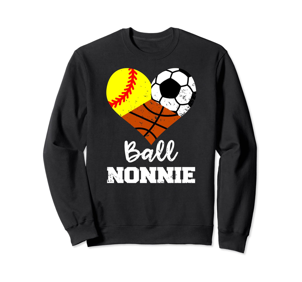 Ball Nonnie Heart Funny Softball Sweatshirt - Aesthetic Graphic Unisex - T-Shirt, Sweatshirt, Hoodie