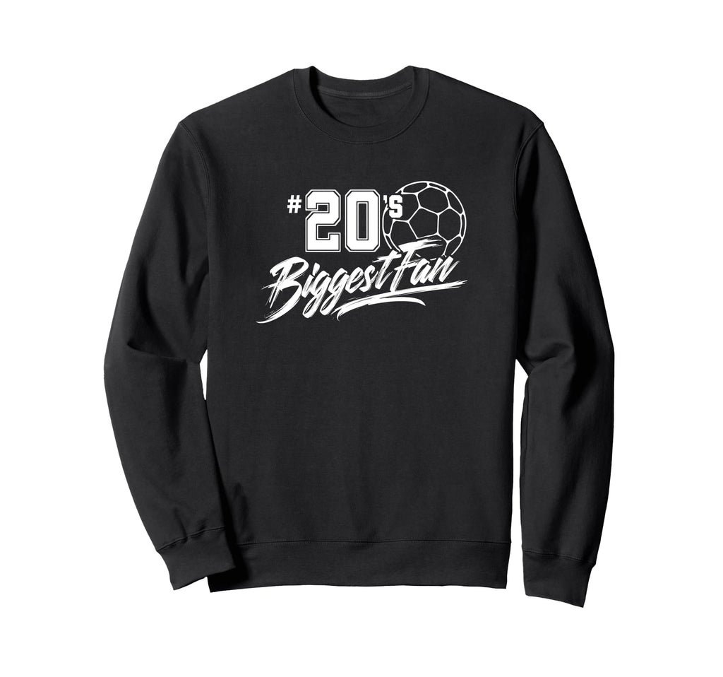 Number 20S Biggest Fan Soccer Sweatshirt - Custom Art Print for Adults - T-Shirt, Sweatshirt, Hoodie