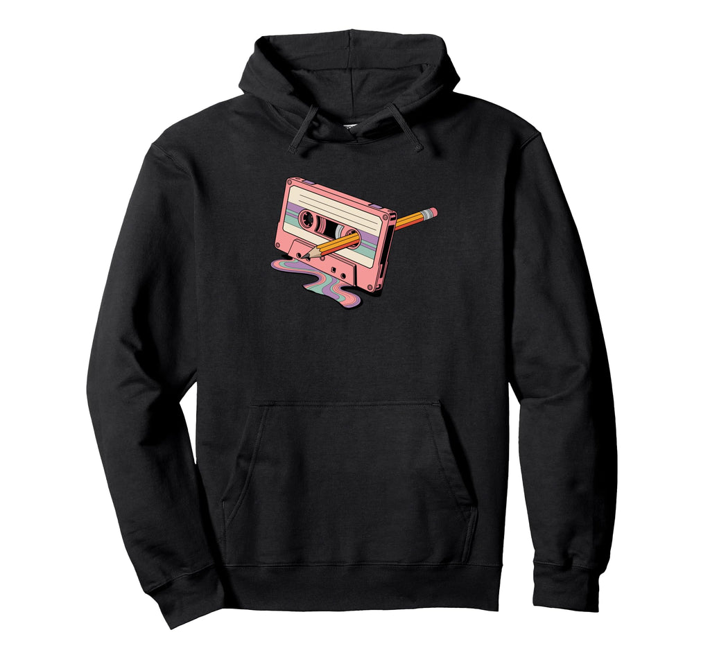 Melting Paint Art Cassette Player Music Hoodie - Trendy Graphic Men Women - T-Shirt, Sweatshirt, Hoodie