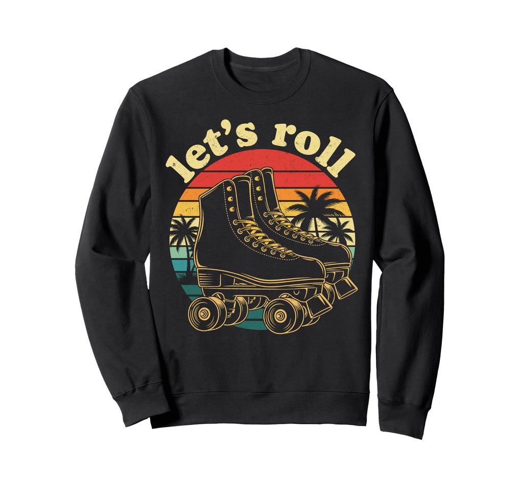 Sunset Palm Trees Lets Roll Sweatshirt - Aesthetic Graphic Men Women - T-Shirt, Sweatshirt, Hoodie