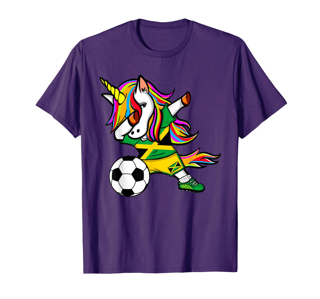Dabbing Unicorn Jamaica Soccer Jersey T-Shirt - Graphic Print for Adults - T-Shirt, Sweatshirt, Hoodie