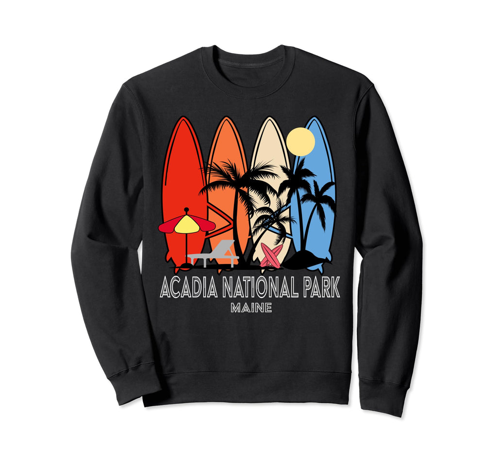 Acadia National Park Maine Surfboard Sweatshirt - Custom Art Print Unisex - T-Shirt, Sweatshirt, Hoodie