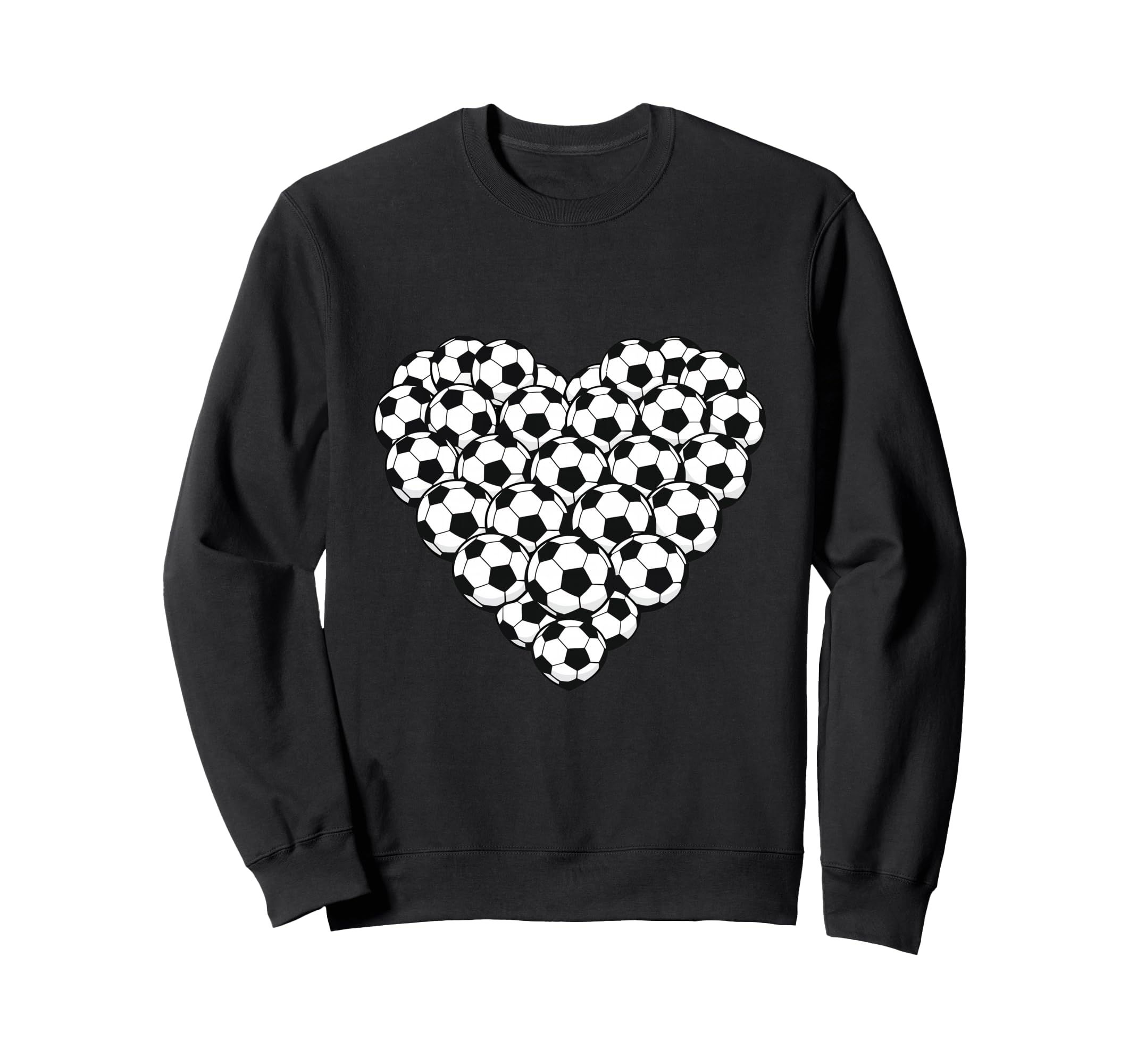 Heart Shaped Soccer Ball Artwork Sweatshirt - Graphic Print Men Women - T-Shirt, Sweatshirt, Hoodie