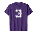 Number 3 Three Distressed Sports T-Shirt - Custom Art Print for Adults - T-Shirt, Sweatshirt, Hoodie