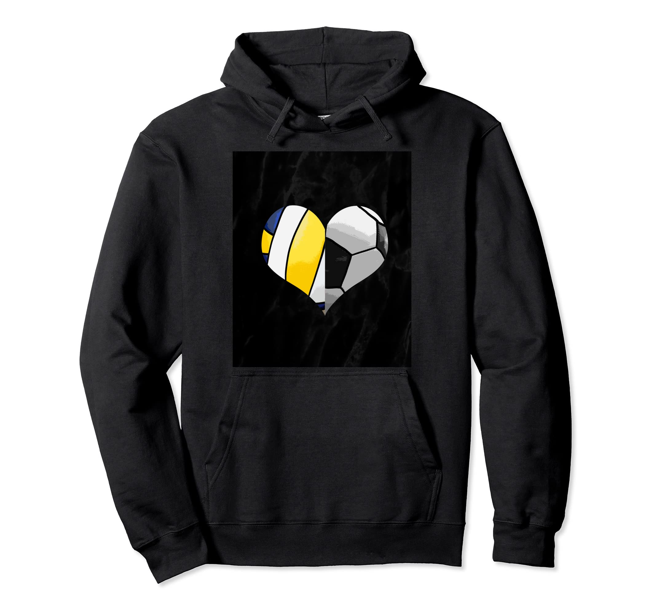 Volleyball Soccer Football Ball Heart Hoodie - Minimalist Print Unisex - T-Shirt, Sweatshirt, Hoodie