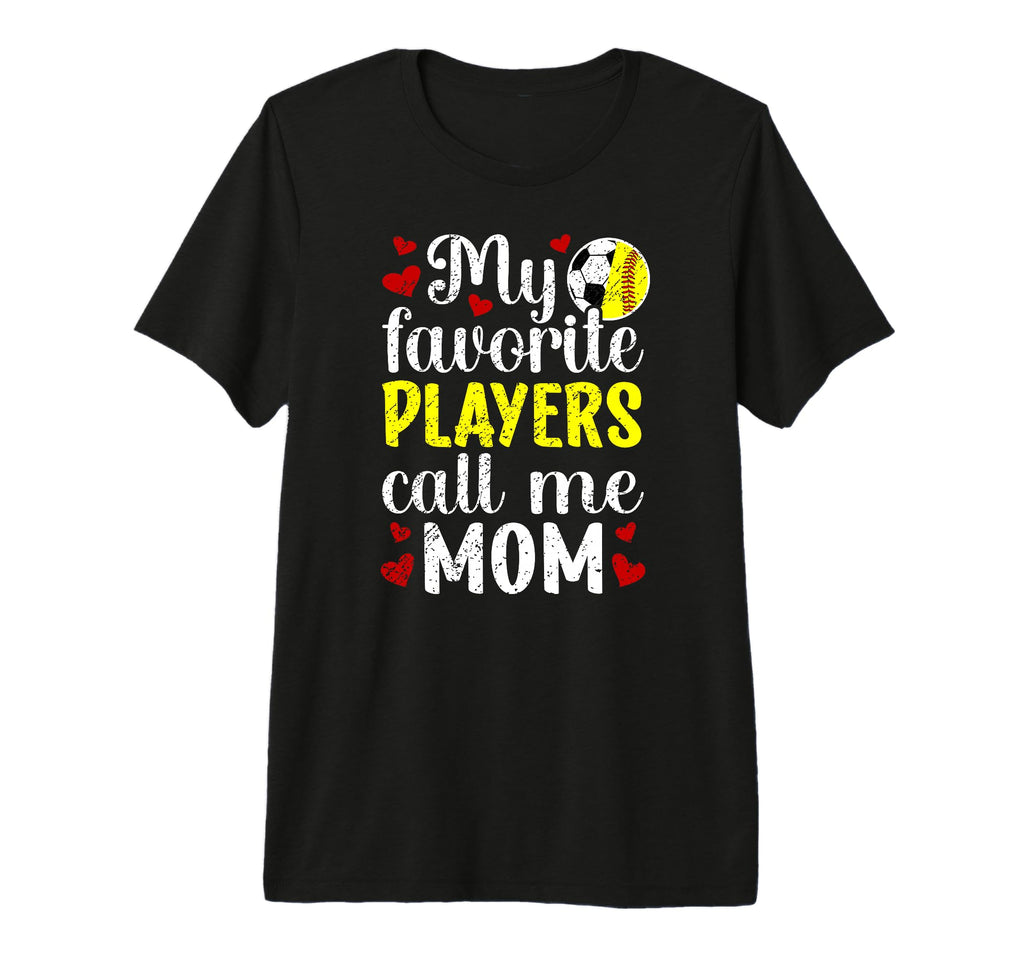 My Favorite Players Call Me Mom Softball T-Shirt - Minimalist Print Unisex - T-Shirt, Sweatshirt, Hoodie