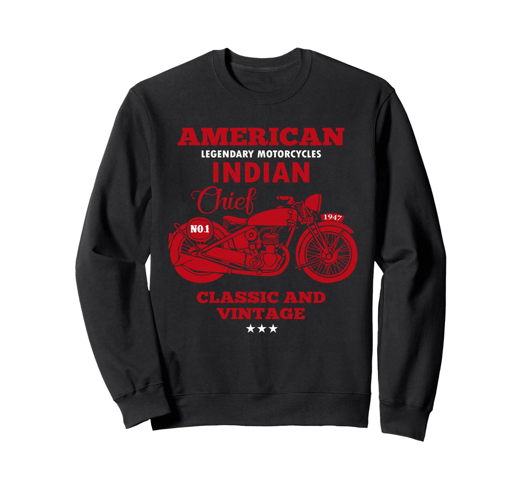 American Motorcycle Indian Old Bikers Sweatshirt - Trendy Graphic Unisex - T-Shirt, Sweatshirt, Hoodie