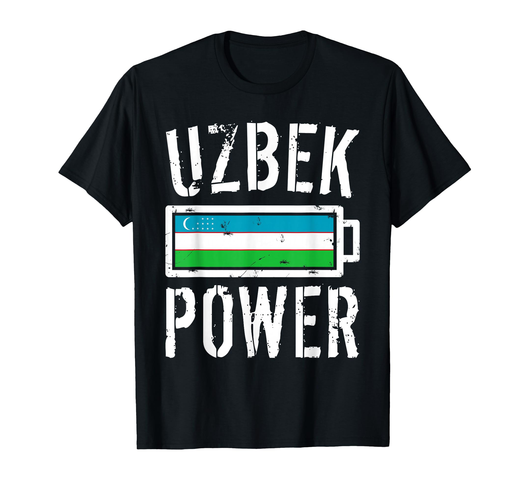 Uzbekistan Flag Uzbek Power Battery T-Shirt - Unique Graphic for Adults - T-Shirt, Sweatshirt, Hoodie