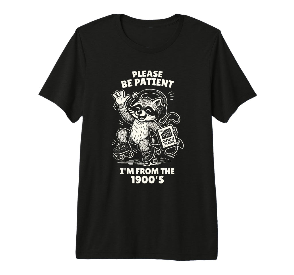 Raccoon 1900S Cassette Player Roller T-Shirt - Streetwear Style Unisex - T-Shirt, Sweatshirt, Hoodie